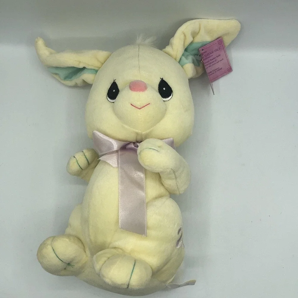 Vintage Enesco Tender Tails‎ Precious Moments Yellow Bunny Rabbit Easter Plush